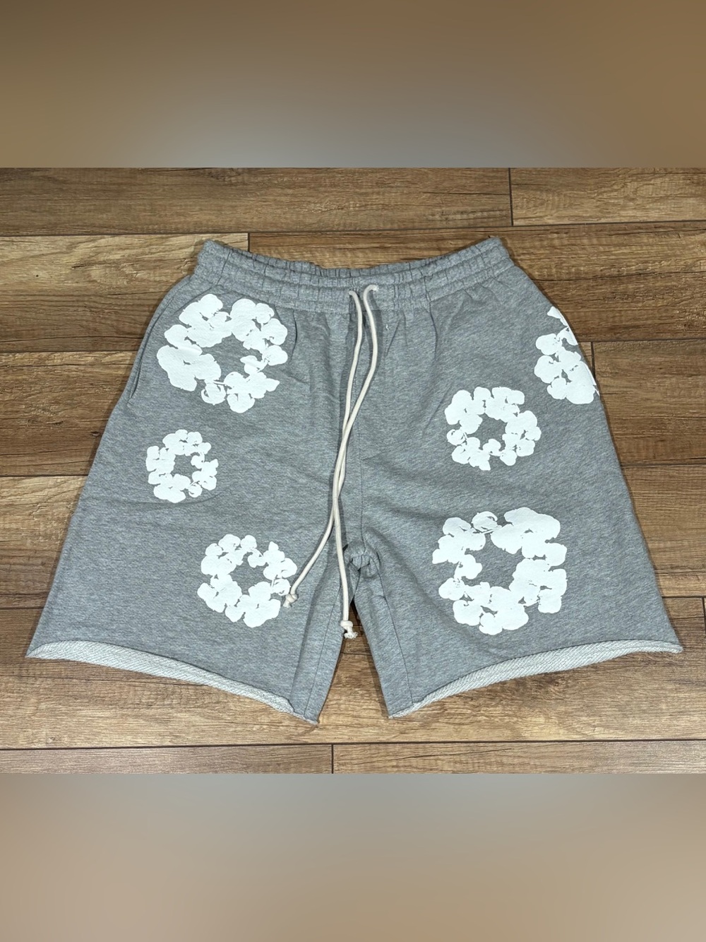 Denim Tears Mens Gray and White Shorts